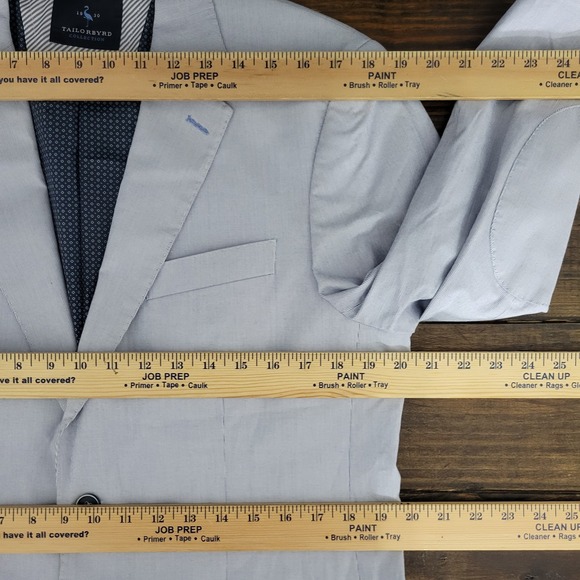 Tailorbyrd Collection Mens Sport Coat Blazer Two Button Blue Striped Stretch 40R - Picture 3 of 16